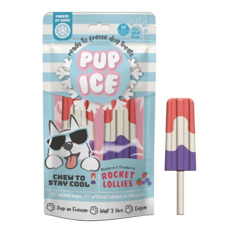Pup Ice Rocket Lollies Eper & áfonya (M) 2 db/ 90g