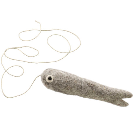 Hunter Nagy Csuka zsinórral világos szürke  Macskajáték 3 cm