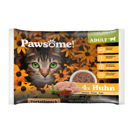 Pawsome!® csirkés flowpack (4x85g) felnőtt macskáknak