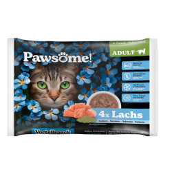 Pawsome!® lazacos flowpack (4x85g) felnőtt macskáknak