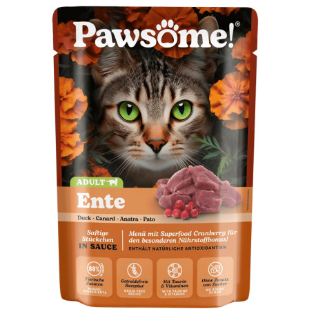 Pawsome!® Kacsa felnőtt macskáknak 85g