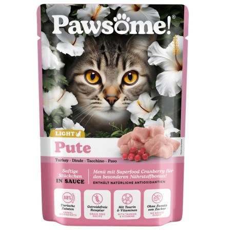 Pawsome!® Light Pulyka felnőtt macskáknak 85g