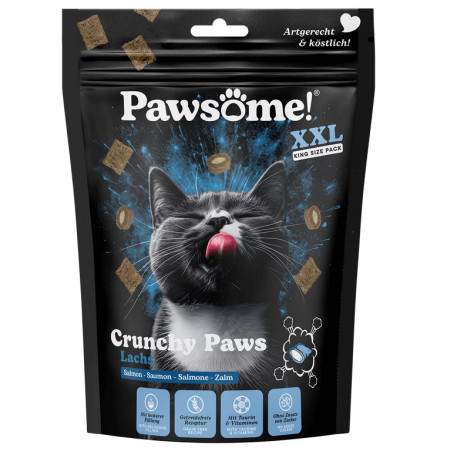 Pawsome!® Crunchy Paws Lazac jutalomfalat macskáknak 150g