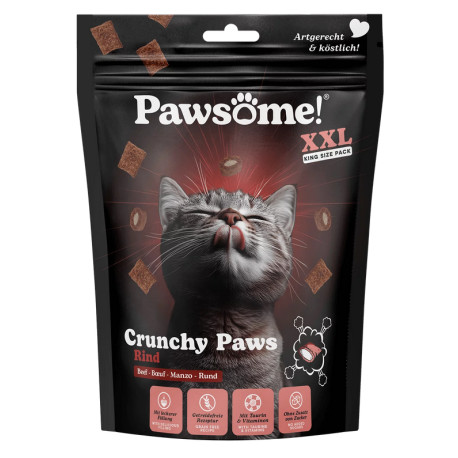 Pawsome!® Crunchy Paws Marha jutalomfalat macskáknak 150g