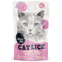 Kitty Joy Cat Lick - Csirke + Garnélarák krém 4 x 15 g