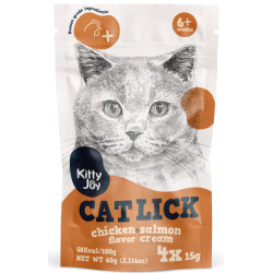 Kitty Joy Cat Lick - Csirke + Lazac krém 4 x 15 g
