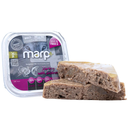 Marp Natural Plus Tray for Dogs – Turkey with Salmon - Pulyka-lazac alutálka 150g