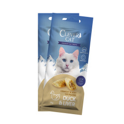 Clever Cat Pillows Duck & liver - kacsa és máj töltött, ropogós jutalomfalat cicáknak 30g