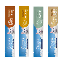 Clever Cat Creamy Mixed - krémes jutalomfalat cicáknak 4 ízes mix, 4 × 15 g