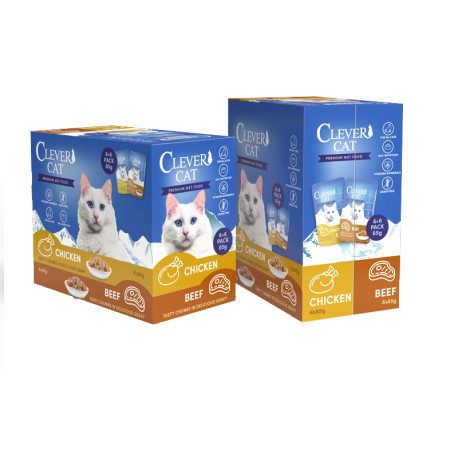 Clever Cat Premium Wet Food Beef- marhahúsos falatok szószban 85 g
