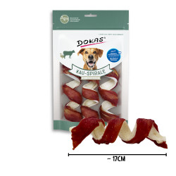 Dokas szárított rágó-spirál kacsamellel kutya jutalomfalat