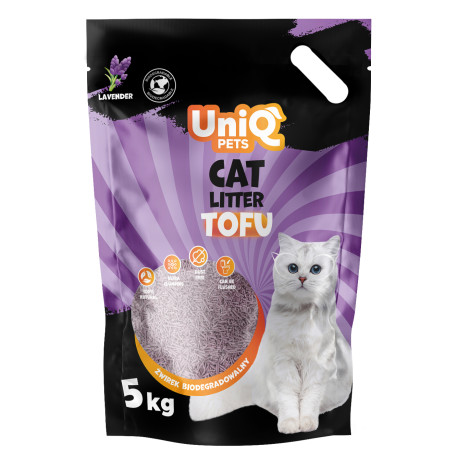 UNIQ PETS Biológiailag lebomló levendulás tofu macskaalom 5kg