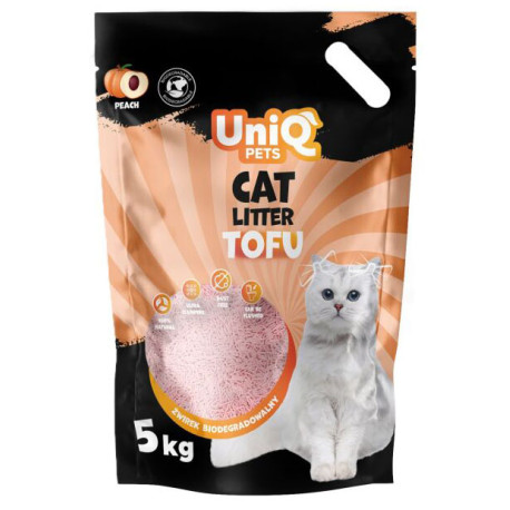 UNIQ PETS Biológiailag lebomló őszibarack-tofu macskaalom 5kg