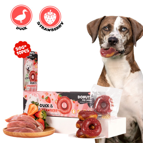 UNIQ PETS Kollagénes kacsás-eperes fánk 7 cm (10db)