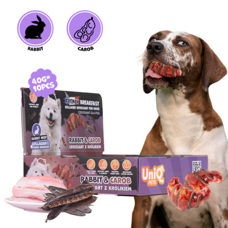 UNIQ PETS Kollagénes croissant nyúlhússal é szentjánoskenyérrel 8cm (10db)