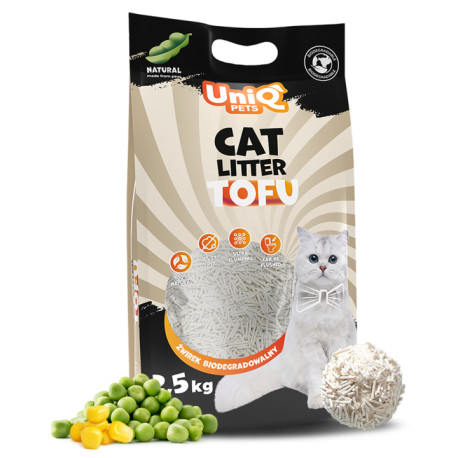 UNIQ PETS Biológiailag lebomló illatmentes tofu macskaalom