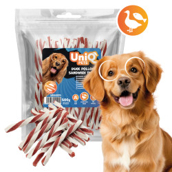UNIQ PETS puha, szendvics jellegű kacsahúsos jutalomfalat csíkok 500 g