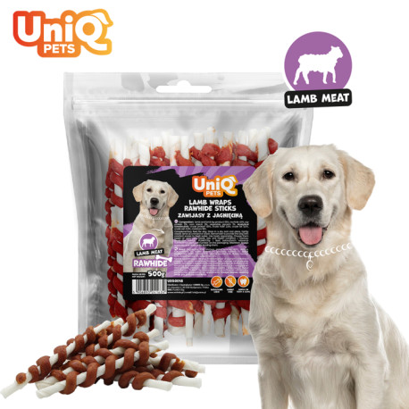 UNIQ PETS Bárányhúsos jutalomfalat rudak kutyáknak – 500 g
