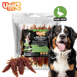 UNIQ PETS Kacsafilével tekert marhabőr rudak kutyáknak – 500 g