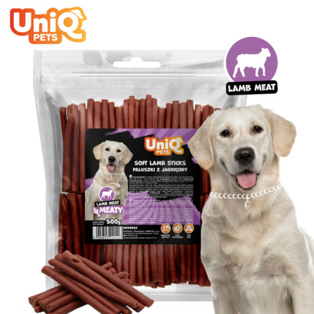 UNIQ PETS Puha bárányhúsos jutalomfalat rudak kutyáknak – 500 g