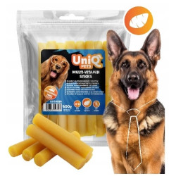 UNIQ PETS Multivitaminos édesburgonyás puha jutalomfalat rudak kutyáknak – 500 g
