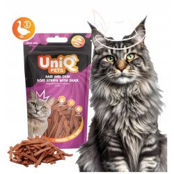 UNIQ PETS Puha kacsahúsos jutalomfalat csíkok macskáknak 50 g