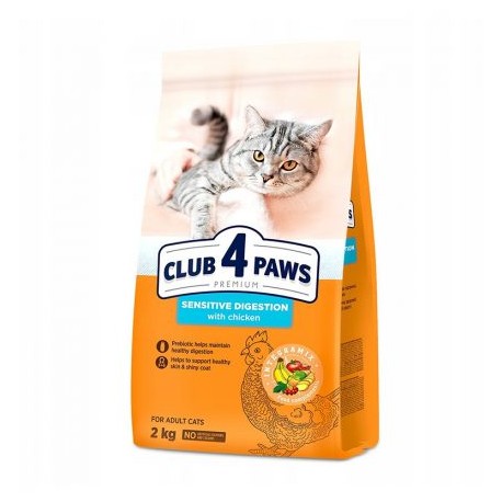 Club 4 Paws  Teljes értékű szárazeledel Sensitive digestion felnőtt macskáknak 2kg