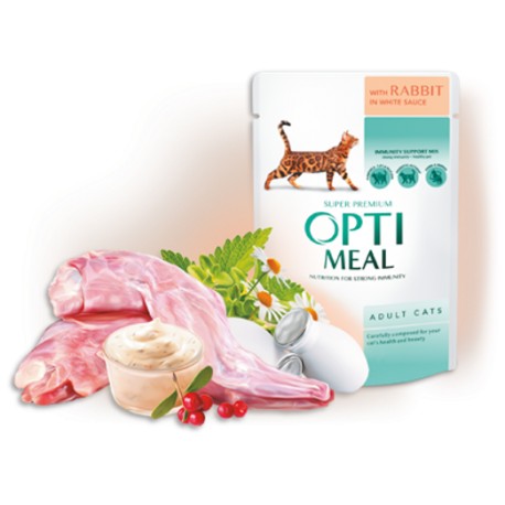 OPTIMEAL Teljes értékű, szaftos állateledel felnőtt macskáknak