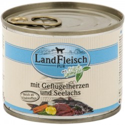 LandFleisch Pur - Kacsa- és csirkeszív tengeri lazaccal